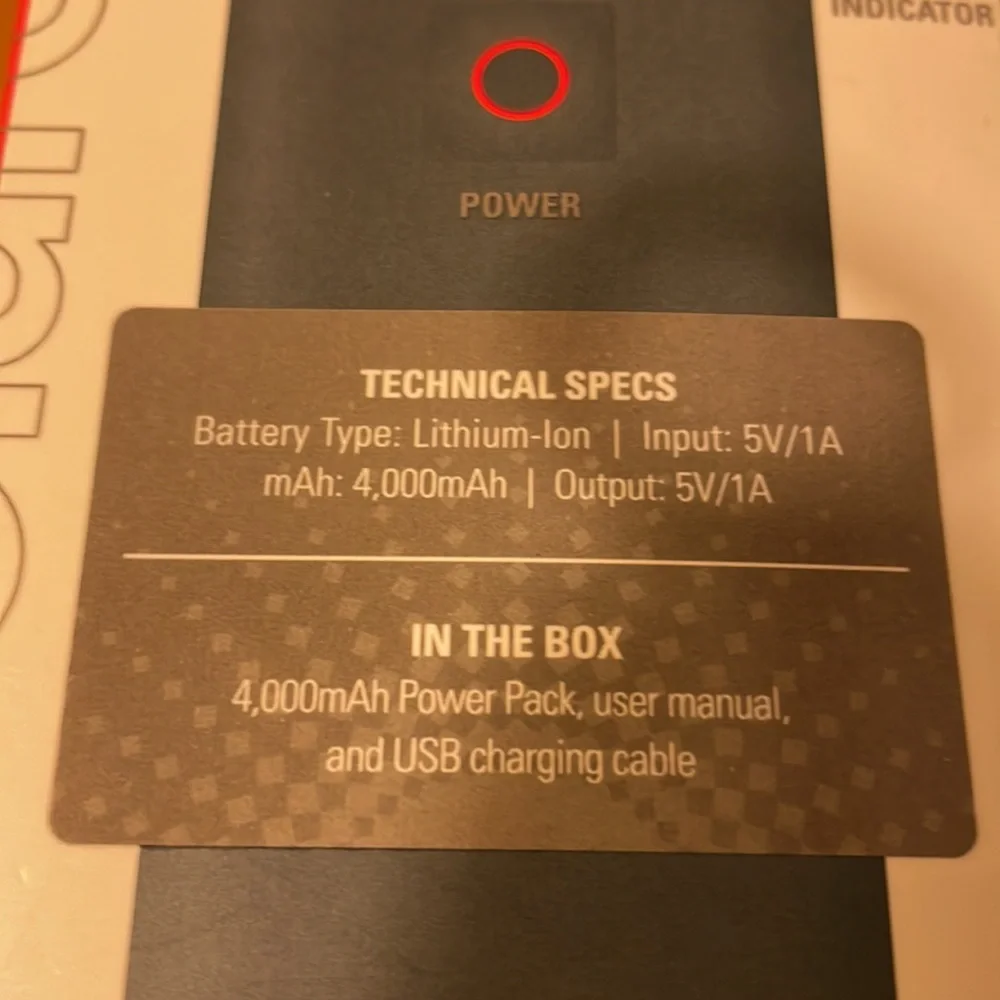 New with tags- Polaroid micro-USB (in) & USB (out), LED indicator, red & black